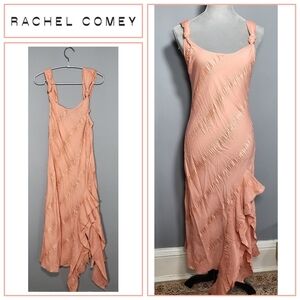 NWT RACHEL COMEY Size Medium Pink Dress Midi Slip Dress Ruffle Detail